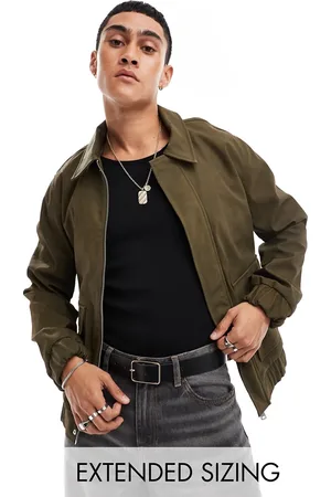 ASOS Chaqueta bomber caqui extragrande de antelina de