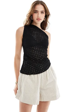 MANGO Top asimétrico de croché de