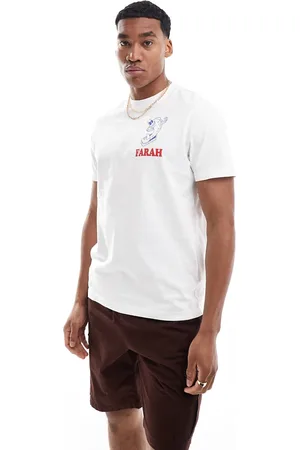 Farah Camiseta blanca con estampado gráfico en la espalda de