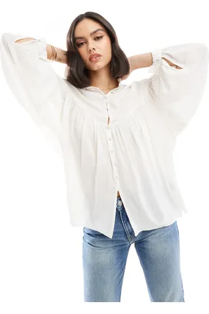 & OTHER STORIES Blusa voluminosa con volante ondulado en el cuello y detalle de puños de