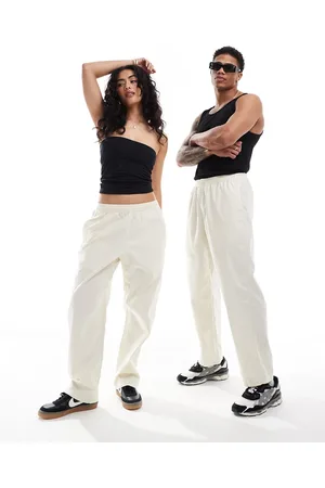 Gramicci Pantalones color unisex sin cierres de algodón cepillado de -Blanco