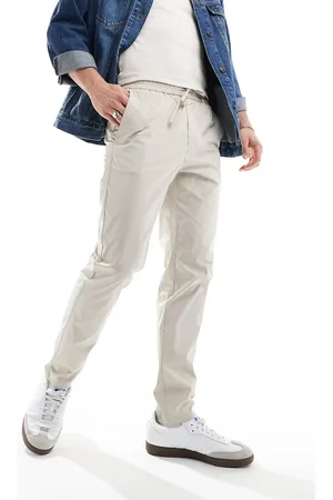 Only & Sons Pantalones beis de corte tapered sin cierres de -Beis neutro