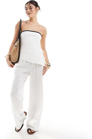 River Island Top con escote palabra de honor y ribetes en contraste de
