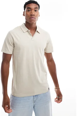 Only & Sons Polo beis con cuello de solapas de -Beis neutro
