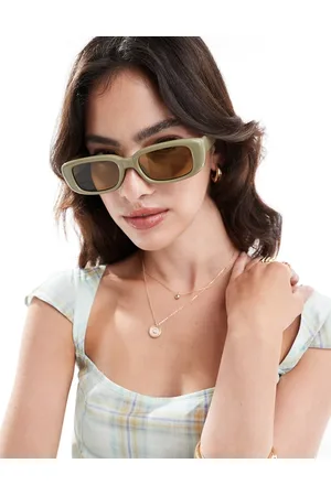 ASOS Gafas de sol verdes con montura cuadrada mediana de