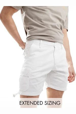 ASOS Pantalones cortos cargo blancos de largo medio y corte slim de