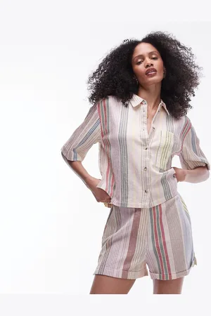 Topshop Camisa playera a rayas de manga corta de