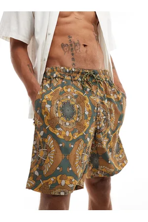 Kavu Pantalones cortos multicolores con estampado de río de tejido de secado rápido con protección UV de