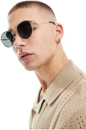 SELECTED Gafas de sol redondas en dorado de