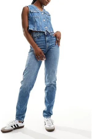 Calvin Klein Vaqueros mom con lavado medio de -Azul