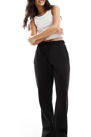 Missyempire Joggers negros de pernera ancha con detalle de cordón ajustable exclusivos de Missy Empire (parte de un conjunto)