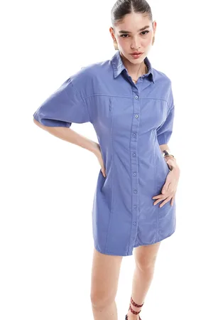 ASOS Vestido camisero corto de sarga de
