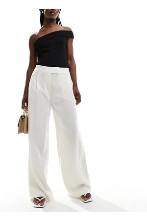 New Look Pantalones color de pernera ancha de -Blanco
