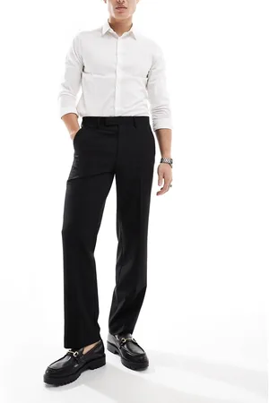 ASOS Pantalones de esmoquin negros de corte recto de