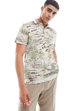 Ralph Lauren Polo de corte custom con estampado de playa Havana y logo de piqué de
