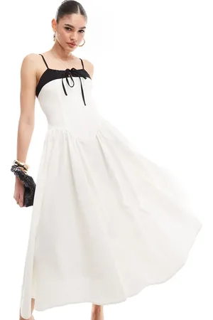 Extro & Vert Vestido midi plisado con cuerpo estilo corsé de