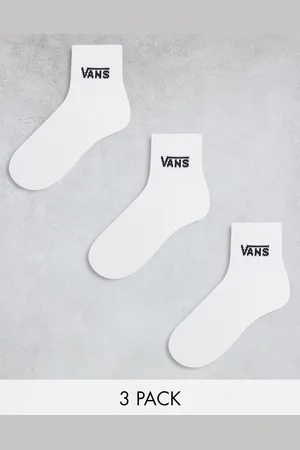 Vans Pack de 3 pares de calcetines deportivos blancos de media caña de Classic