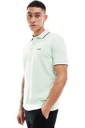 HUGO BOSS Polo verde con ribetes Paddy de