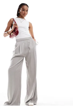 ASOS Pantalones grises de pernera ancha de ASOS DESIGN Tall