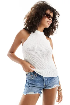 Pimkie Top con cuello de nadadora de punto de