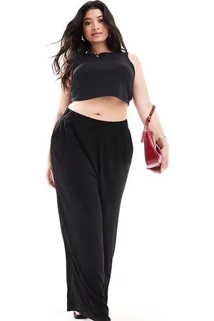 Yours Pantalones negros de pernera ancha de
