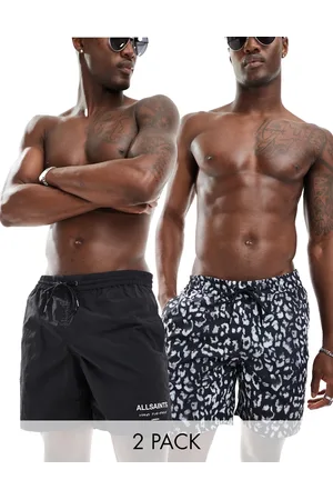 AllSaints Pack de 2 shorts de baño negros Lani de