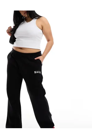 Kaiia Joggers negros de pernera ancha de Plus