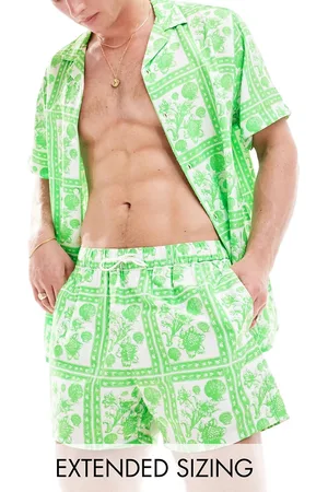 ASOS Camisa holgada con estampado floral de mosaico y cuello de solapas de (parte de un conjunto)-Blanco
