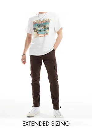 ASOS Pantalones cargo marrones de corte tapered de