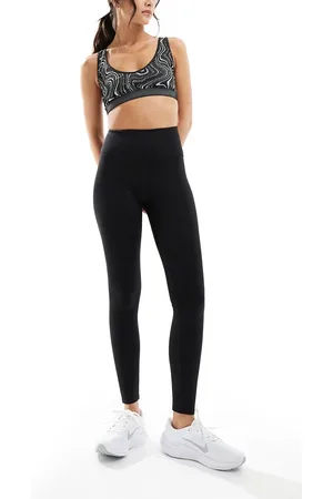 Monki Leggings deportivos negros para yoga de talle alto sin costuras de