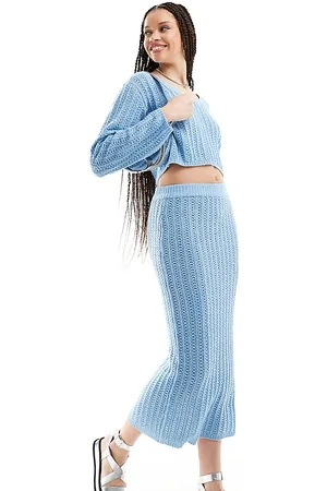 ASOS Falda midi de punto calado de ASOS DESIGN Tall (parte de un conjunto)