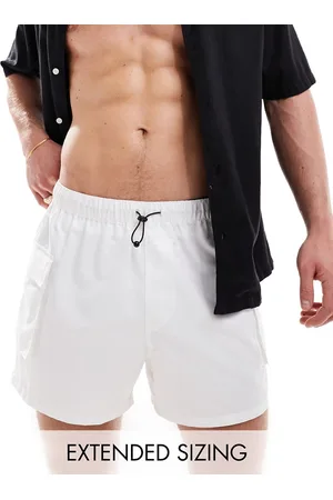 ASOS Shorts de baño cortos grises con bolsillo cargo de