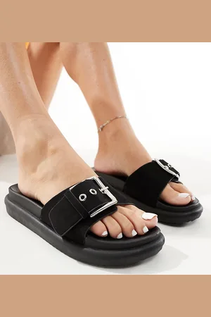 Yours Sandalias negras con hebillas de