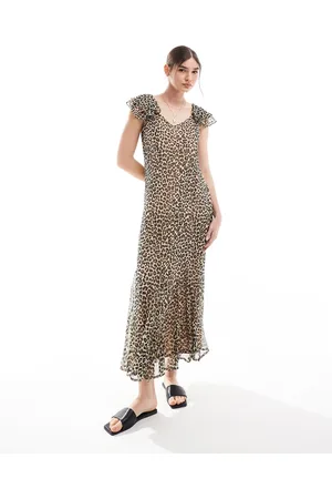 VERO MODA Vestido largo con estampado de y volantes en las mangas de -Multicolor