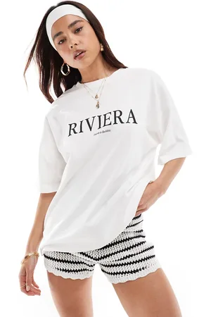 4th & Reckless Camiseta playera hueso con estampado "Riviera" de