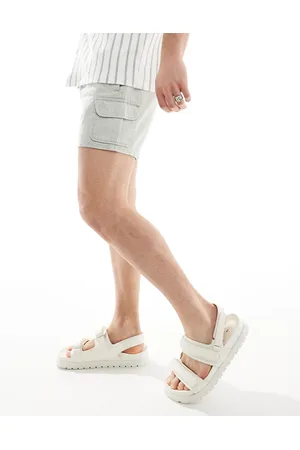 ASOS Pantalones cortos cargo grises de corte slim de