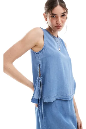VERO MODA Top cambray con lazadas laterales de (parte de un conjunto)