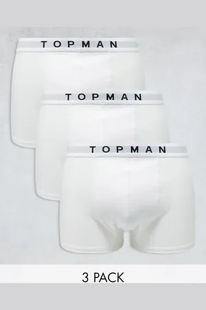 Topman Pack de 3 calzoncillos blancos con cinturilla blanca de