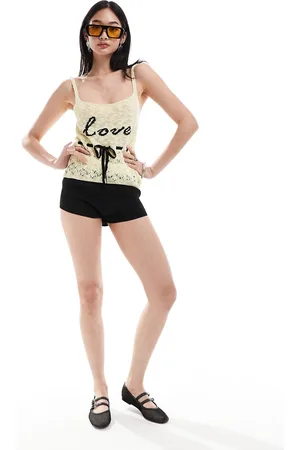 MANGO Top de tirantes con texto "Love" bordado de - neutro
