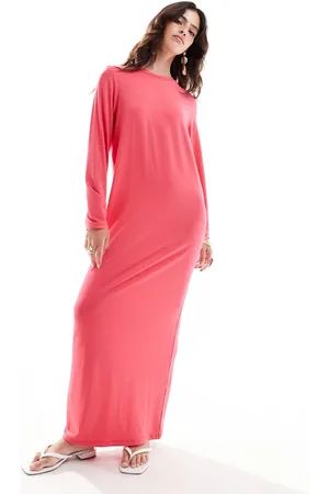 ASOS Vestido largo estilo camiseta de manga larga de
