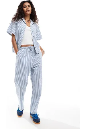 Obey Pantalones a rayas azules de algodón de (parte de un conjunto)