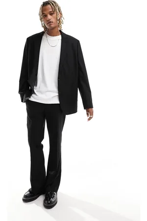 ASOS Pantalones de traje negros acampanados de talle alto de