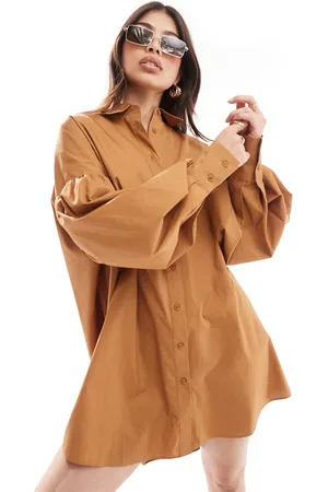 ASOS Vestido camisero corto color de corte boyfriend con mangas voluminosas Ultimate de -Multicolor