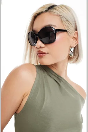 Monki Gafas de sol negras redondas extragrandes de