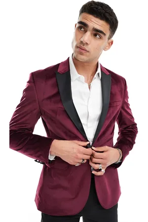 ASOS Americana de esmoquin entallada de terciopelo de -Rojo