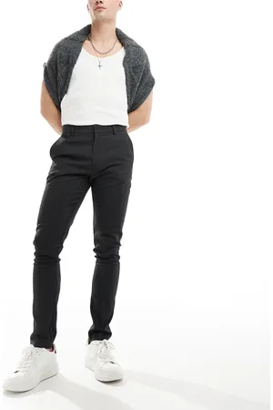 ASOS Smart new skinny fit trousers in charcoal-Gris