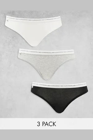 Lacoste Pack de 3 calzoncillos de color negro, gris y blanco de