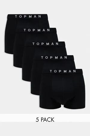 Topman Pack de 5 calzoncillos negros con cinturilla negra de