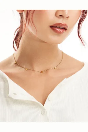 LOST SOULS Collar con charms de estrellas de acero inoxidable chapado en oro de 18 quilates de