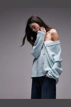 Topshop Cárdigan largo extragrande de punto mullido de